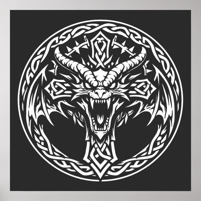 Póster Emblema de Dragón Celta por BurnsInHell (Frente)