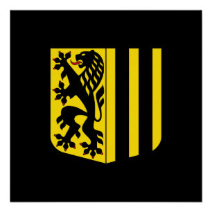 Póster emblema de Dresde bandera de Alemania símbolo escu