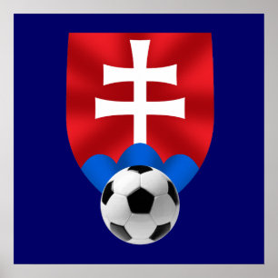 Póster emblema de fútbol de Eslovaquia para eslovacos en 