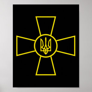 Póster Emblema de la Fuerza Aérea Ucraniana Fuerzas Armad