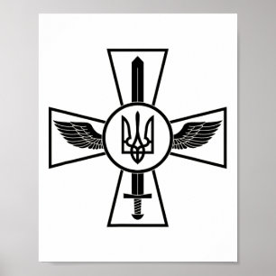 Póster Emblema de la Fuerza Aérea Ucraniana Fuerzas Armad