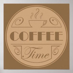 Póster emblema de la hora del café