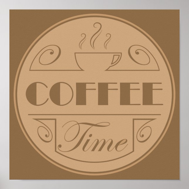 Póster emblema de la hora del café (Frente)