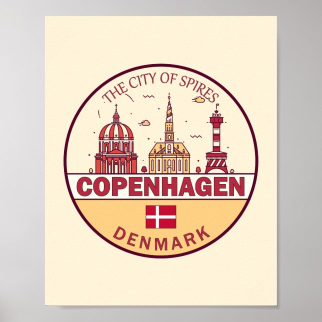 Póster Emblema de la línea aérea de la ciudad de Copenhag (Frente)