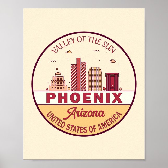 Póster Emblema de la línea aérea de Phoenix Arizona (Frente)