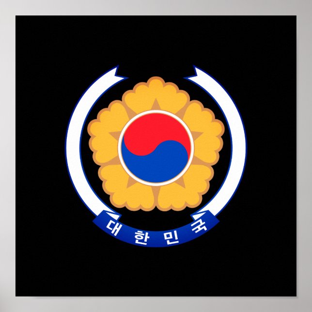 Póster Emblema de la República de Corea (Frente)