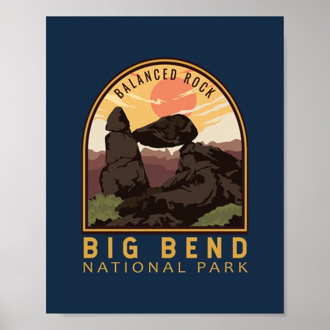 Póster Emblema de la Roca Equilibrada del Parque Nacional (Frente)