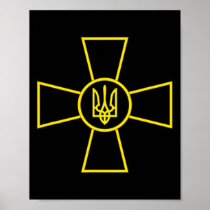 Póster Emblema de las Fuerzas Armadas de Ucrania Bandera