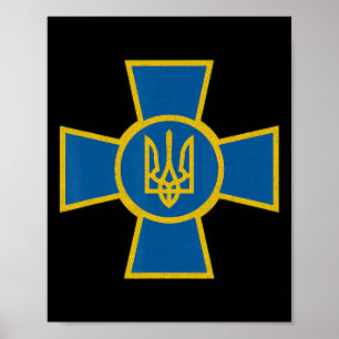 Póster Emblema de las Fuerzas Armadas de Ucrania Tryzub A