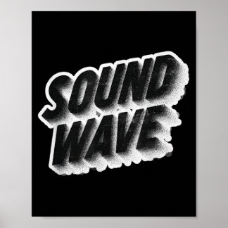 Póster Emblema de onda de sonido informal para un look ge