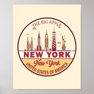 Póster Emblema del horizonte de la ciudad de Nueva York