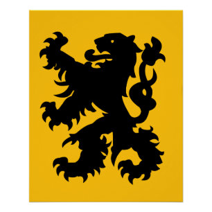 Póster Emblema del León Flamenco