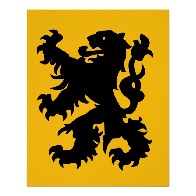 Póster Emblema del León Flamenco (Anverso)