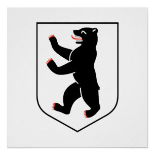 Póster emblema del oso de la bandera de Alemania símbolo 