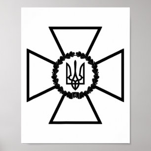 Póster emblema del servicio de seguridad de ucrania bande