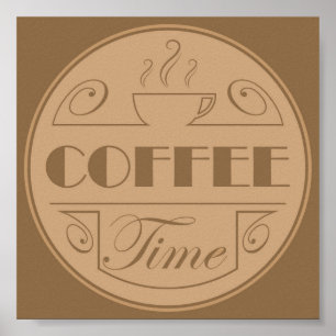 Póster Emblema del tiempo del café