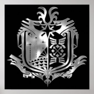 Póster Emblema Metalizado MHW
