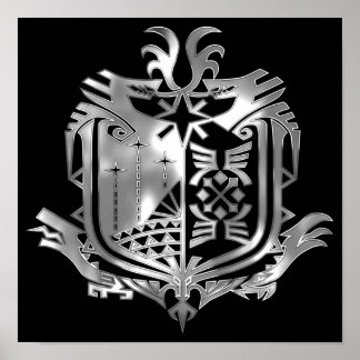 Póster Emblema Metalizado MHW