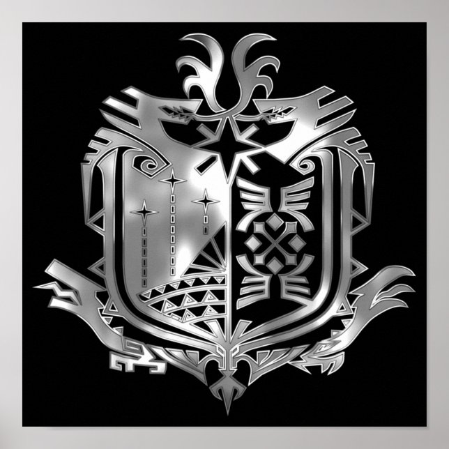 Póster Emblema Metalizado MHW (Frente)