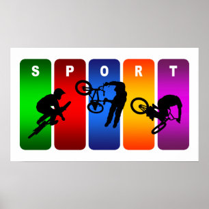 Póster Emblema multicolor de BMX