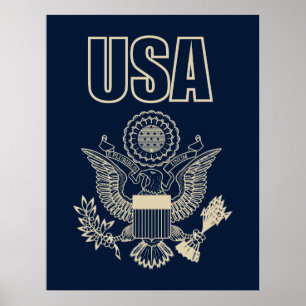 Póster emblema nacional de los Estados Unidos