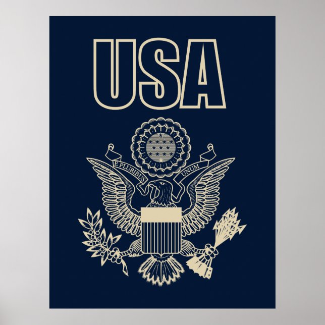Póster emblema nacional de los Estados Unidos (Frente)
