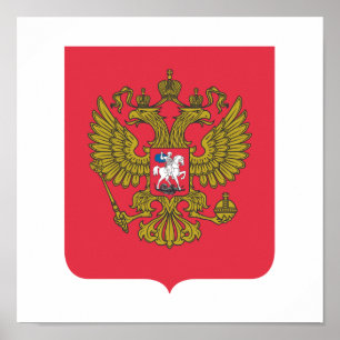 Póster emblema nacional ruso