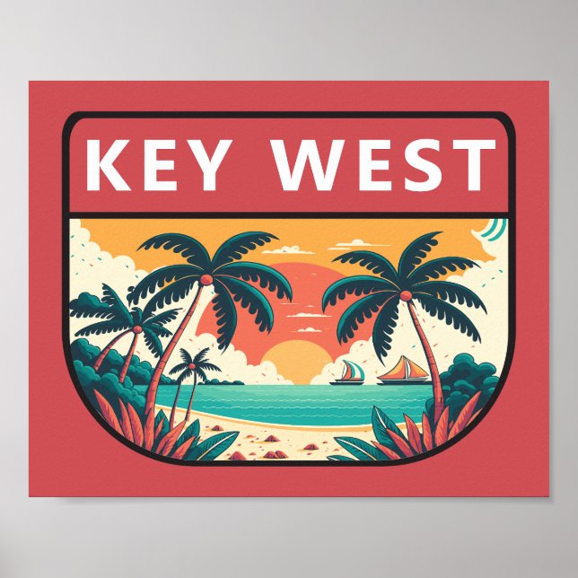 Póster Emblema retro de la clave oeste de Florida (Frente)