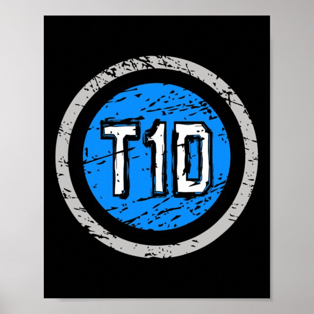Póster Emblema superhéroe T1D tipo 1 Sensibilización sobr (Frente)