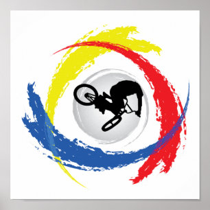 Póster Emblema tricolor BMX