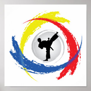 Póster Emblema tricolor del karate