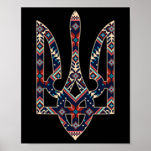 Póster Emblema ucraniano Símbolo de Ucrania Bordado