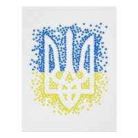 Emblema ucraniano trident tryzub esparce corazones
