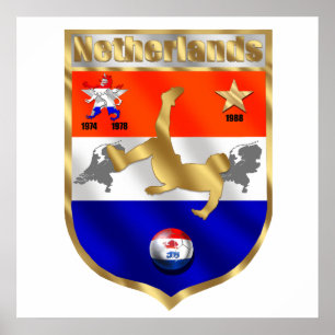 Póster Emblema voetbal del escudo del jugador de fútbol