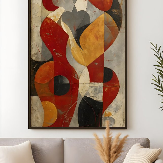 Póster Embrace Them – Modern Silhouette Lovers Art in Red (Subido por el creador)