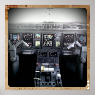 Póster Embraer 145 Flight Deck