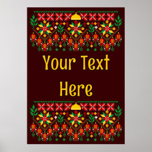 Póster Embrodería tradicional de Palestina Tatreez