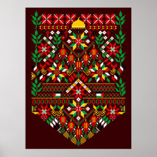 Póster Embrodería tradicional de Palestina Tatreez