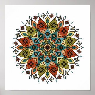Póster Embroidery Mandala