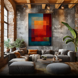 Póster Emerald Aurora Color Field Abstract Modern Wall 