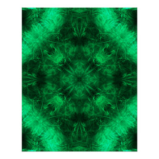 Póster Emerald Energy Mandala Fractal Art