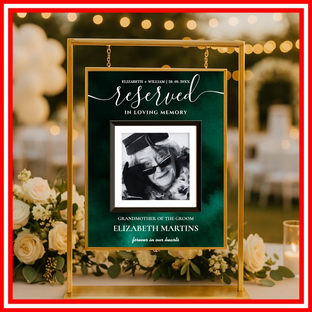 Póster Emerald Green Deceased Reserved Seat Sign  (Subido por el creador)