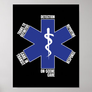 Póster Emergencia EMT EMS paramédica