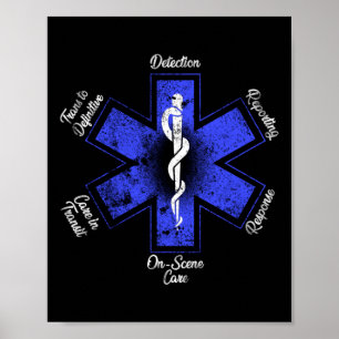 Póster Emergencia EMT EMS paramédica