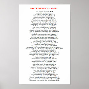 Póster Emergency Bible Numbers POSTER