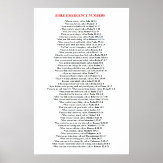 Póster Emergency Bible Numbers POSTER