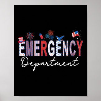 Póster Emergency Department 4th Of July Usa Emergency Roo