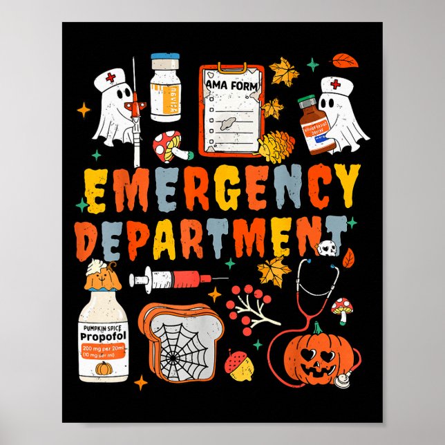 Póster Emergency Department Funny Er Nurse Halloween Soky (Frente)