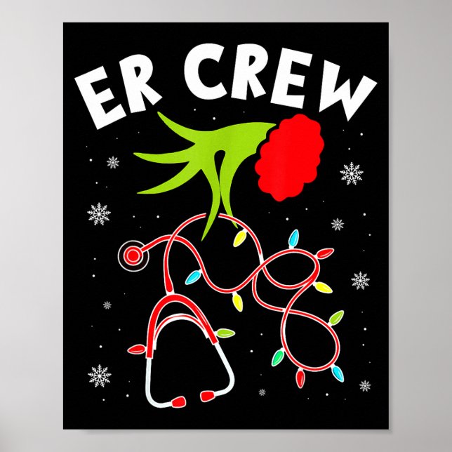 Póster Emergency Room Christmas Er Crew Nurse Xmas Holida (Frente)