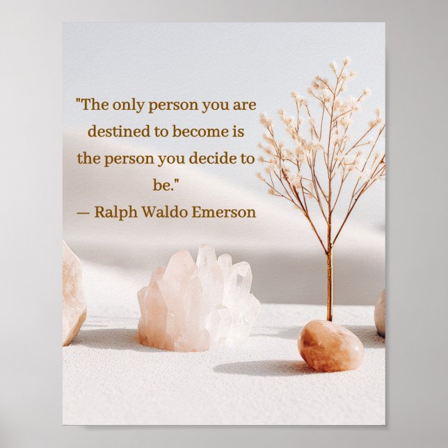 Póster Emerson Mindset Quote Poster with Crystals  (Frente)